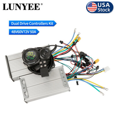 Dual Drive Controller With LCD Display 48V60V72V50A for Electric Scooter Acces