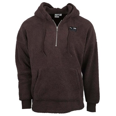 

Мужская коричневая повседневная верхняя одежда Puma Downtown Sherpa Half Zip Hoodie 576770-20, Коричневый