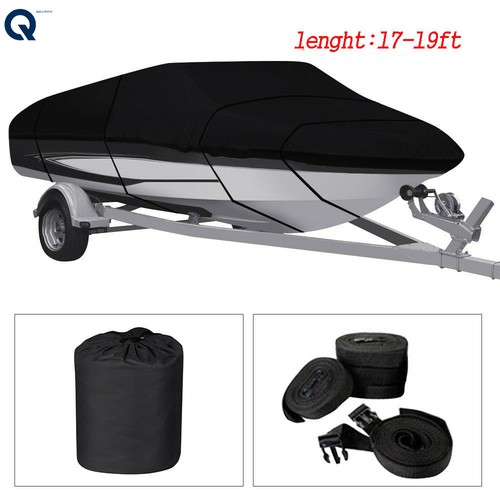 Boat Cover Trailerable Fishing Ski Bass V-Hull 17-19 ft Waterproof Heavy Duty