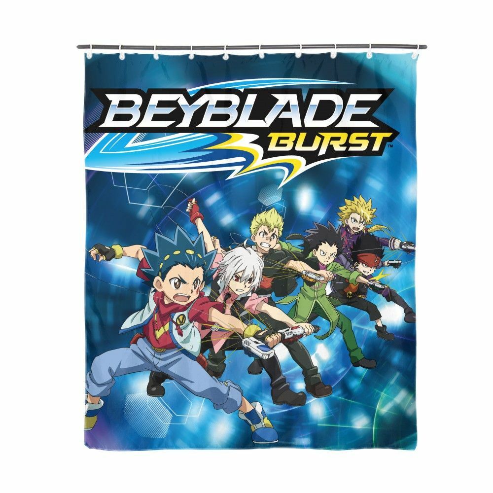 Anime Beyblade Impermeable Decoration Rideau De Douche Crochets Kids Room Decor Ebay