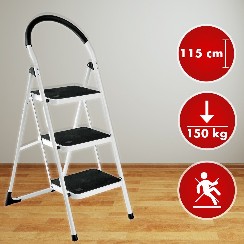 Trittleiter 3 Stufen Haushaltsleiter Klapptritt Klappleiter Stehleiter Trittbock