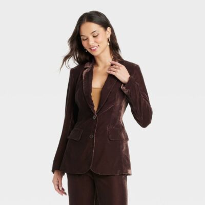 Женский бархатный блейзер New Day Brown XL
