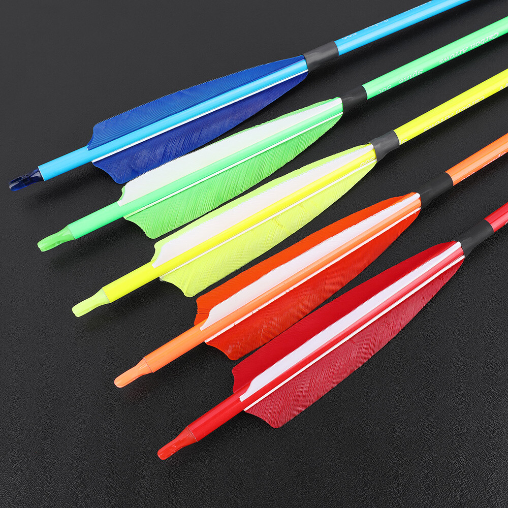 30" Carbon Arrow Archery SP500 4" 5" Turkey Feather Compoundbow Recurve Bow Hunt