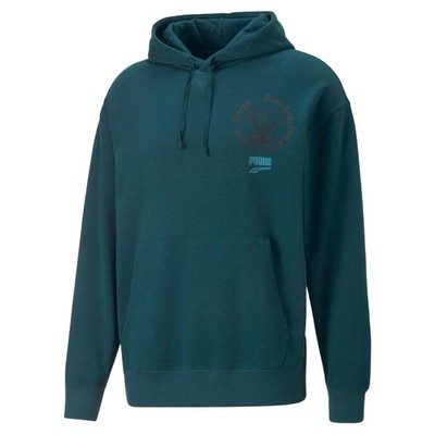 

Puma Downtown Graphic Pullover Hoodie Mens Blue Casual Athletic Outerwear 535673, Синий, Puma Downtown Graphic Pullover Hoodie