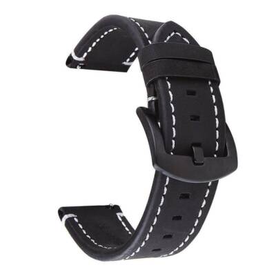 18/20/22/24mm Two-Piece Genuine Leather Watch Band Wrist Strap Quick Release Pin