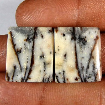 25.55Cts100%Natural Out Back Jasper Cushion Pair Cabochon Gemstone