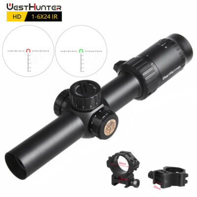 Compact Rifle Scopes Westhunter HD 1-6x24 IR illuminated Hunting Optical Sights 