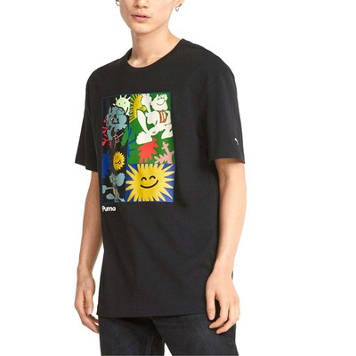 

Puma Adventure Planet Graphic Crew Neck Футболка с коротким рукавом Мужская черная повседневная футболка, Черный, Puma Adventure Planet Graphic Crew Neck Short Sleeve T-Shirt