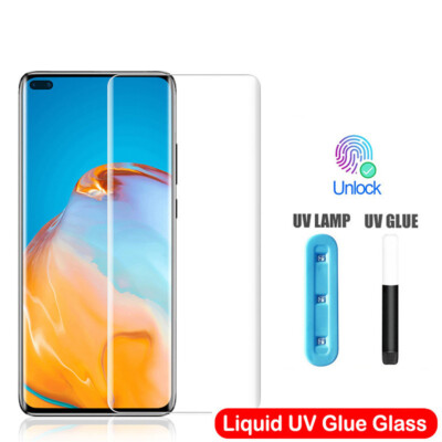 UV Tempered Glass For Huawei Mate 20 30 40 50 P30 P40 P50 Pro Nova 7 8 9 10 Pro