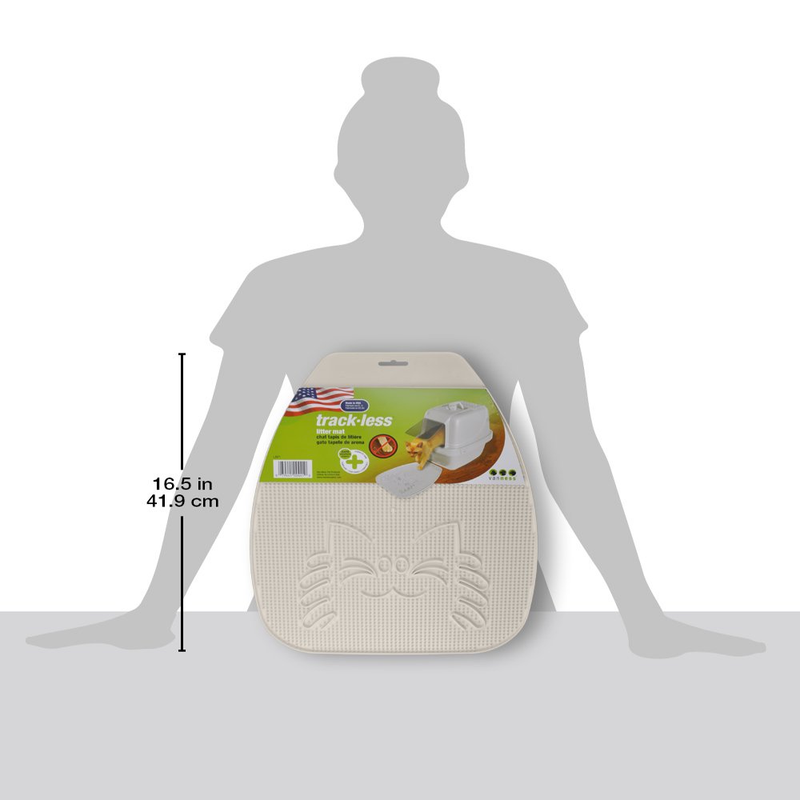 , Trackless Cat Litter Mat, White
