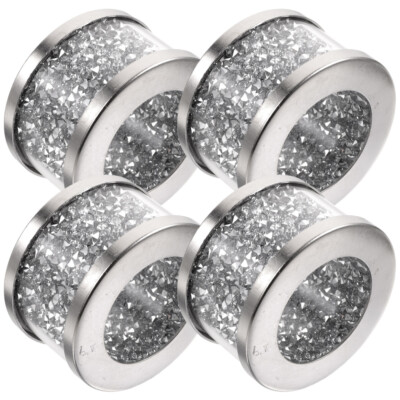 4PCS Vintage Napkin Ring Shiny Crystal Napkin Holder Splints Napkin Holder