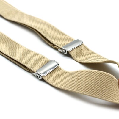 Clips Suspenders 4 Clips Elastic Adjustable Braces Mens Womens Unisex Clip-on