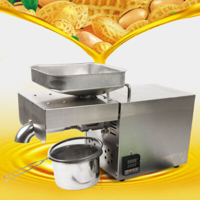 610W 110V Automatic Oil Press Machine Hot Cold Oil Extractor Stainless Steel