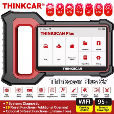 Thinkscan Plus S7 Auto OBD2 Scanner Car Diagnostic Scan Tool ABS SRS Code Reader