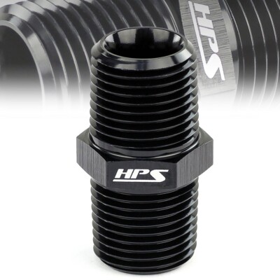 HPS NPT Male to Male Union Adapter Fitting [Straight] [3/8 NPT] (Aluminum Black)