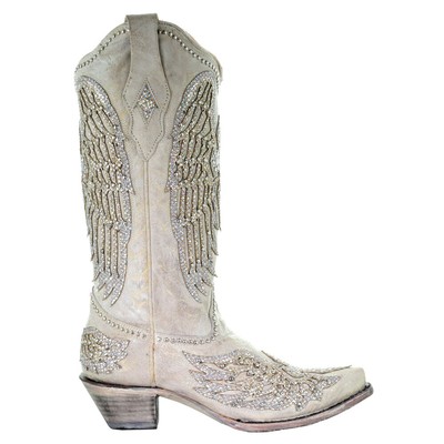 Corral Boots A3571 Glitter Cross And Wings Snip Toe Cowboy  Womens Size 6.5 B Ca