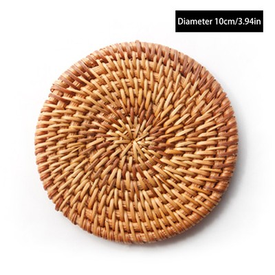 3 Pcs Hot Dishes Mat Rattan Cork Coaster Rustic Table Decor Wicker Woven