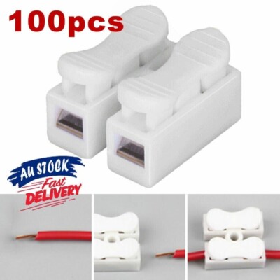 100PCS 2Pin Quick Splice Lock Wire Terminals Electrical Cable Connectors CH2