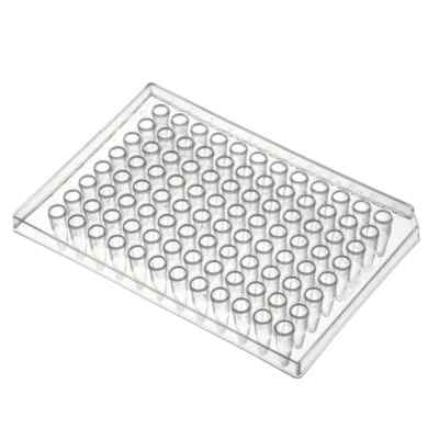 Half-Skirted PCR Plates, 96-Well for 0.2ml Tubes, Clear, 25/Pack, 100/Case