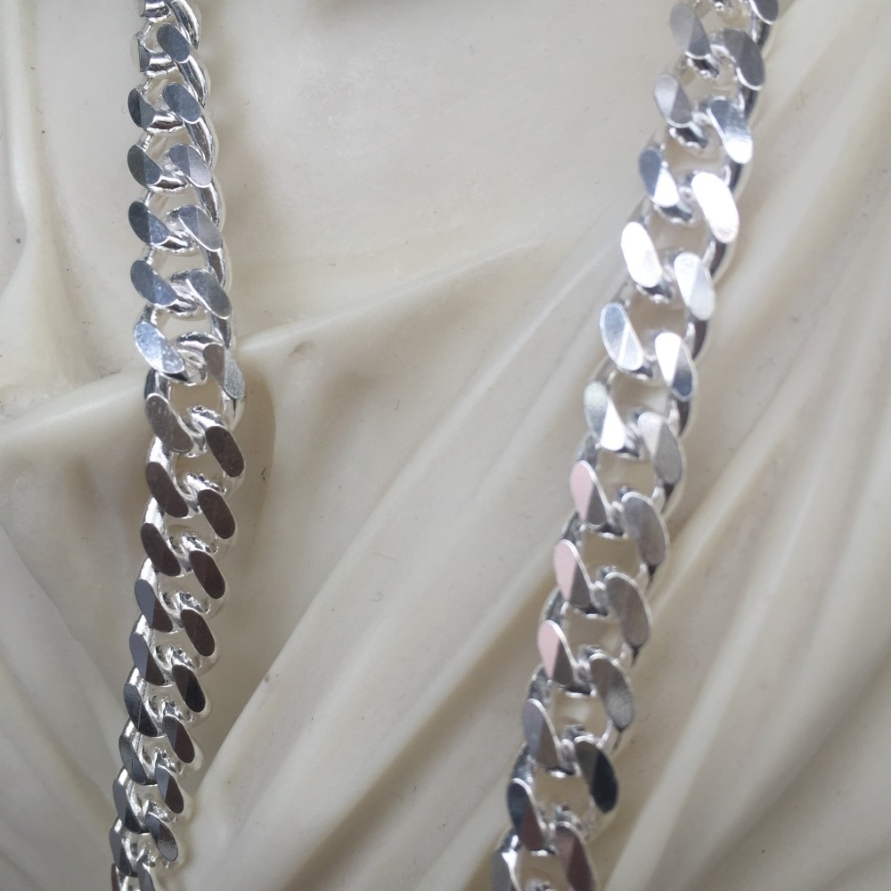 Pre-owned Handmade 925 Sterling Silver Hip Hop Men Cuban Link Chain Necklaces 7.5mm 60gr 26 Inch