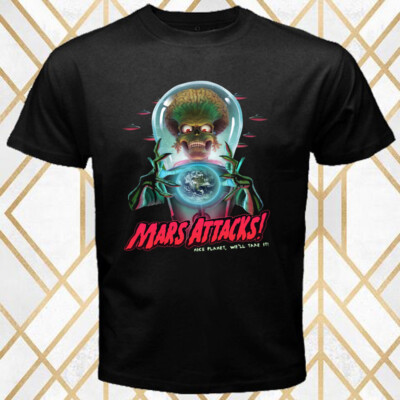 Mars Attacks Movie Men's Black T-Shirt Size S - 3XL