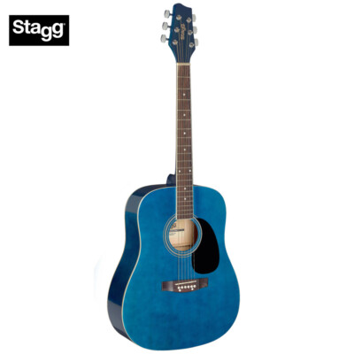 Stagg SA20D 3/4 Size Dreadnought Beginner Acoustic Guitar - Blue SA20D 3/4 BLUE