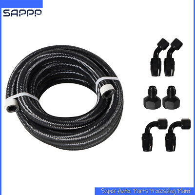 -10AN AN10 Braided Gas/Oil/Fuel Hose Line + Hose End Fitting Separator Kit