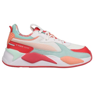 

Puma RsX Aura 2 Цветочные шнуровки Молодежные девушки Белые кроссовки Повседневная обувь 384652-0, Белый, Puma RsX Aura 2 Floral Lace Up Youth