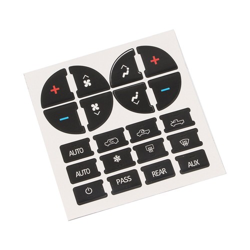 For Chevy GMC Vinyl AC Dash Button Repair Kit Decal Stickers Replacement Black