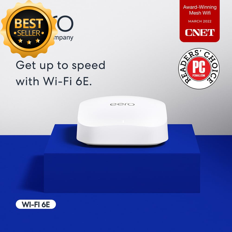 eero Pro 6E Mesh WiFi Router Tri-Band AXE5400 1 Pack 2.5Gbps Gigabit Ethernet