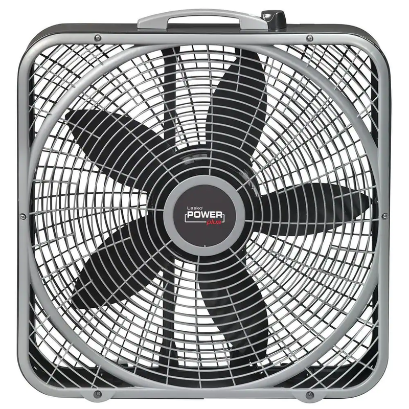 Lasko 20 in. Power Plus Box Fan 3-Speed Floor Steel Indoor Built