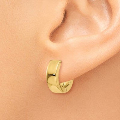 Pre-owned Superdealsforeverything Real 14kt Yellow Gold Hinged Hoop Earrings