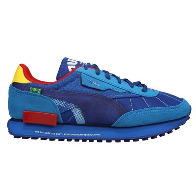 

Puma Future Rider Firecracker Lace Up Молодежные мальчики Синие кроссовки Повседневная обувь 385, Синий, Puma Future Rider Firecracker Lace Up Youth