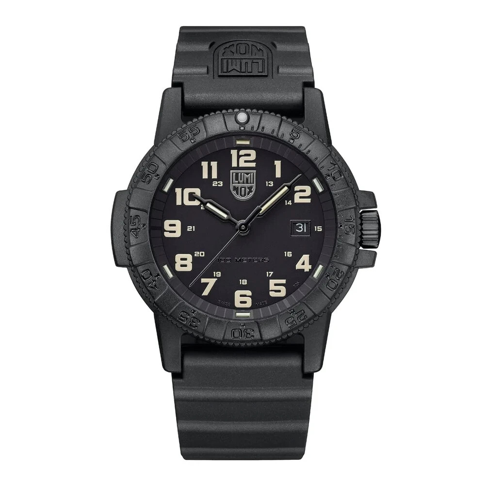 Pre-owned Luminox Leatherback Sea Turtle Giant 44mm Carbonox Black Rubber Watch Xs.0330