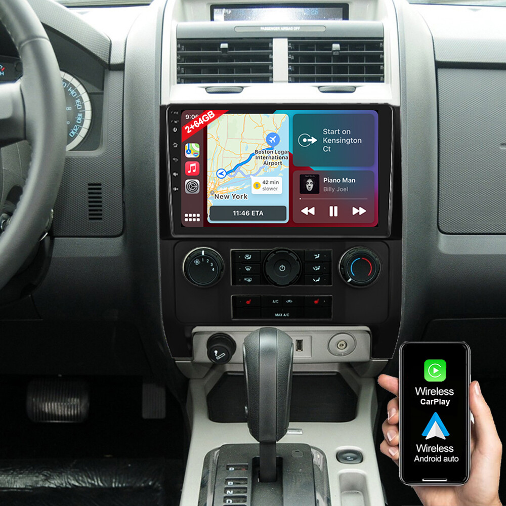 9 Android 13 Автомобильный стерео радиоприемник Carplay GPS Navi для Ford Escape 2007-2012 2 + 64 ГБ