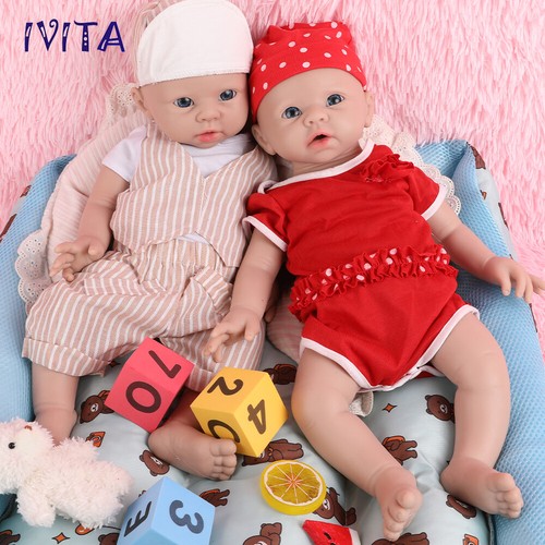 IVITA 19" Silicone Reborn Baby Boy|Girl Full Soft Newborn Silicone Doll Gift