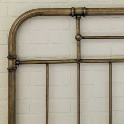 Queen Size Bed Frame w Headboard Footboard Bohemian Metal Pipe Antique Bronze