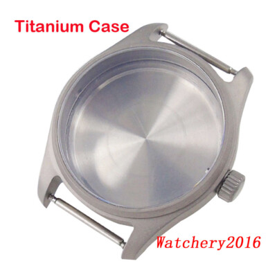 39mm Tandorio Pilot Titanium Watch Case For NH35A NH36 2824 PT5000 Automatic