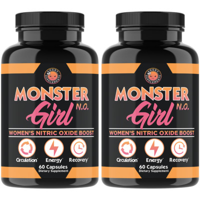 Women's Nitric Oxide Pre Workout Booster, Circulation, Recovery, Energy 2PK