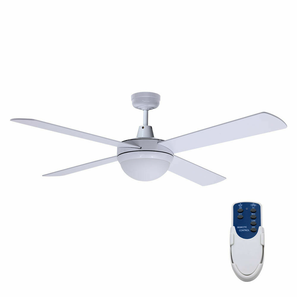 Devanti 52 Inch 4 Wooden Blade With Light Ceiling Fan White