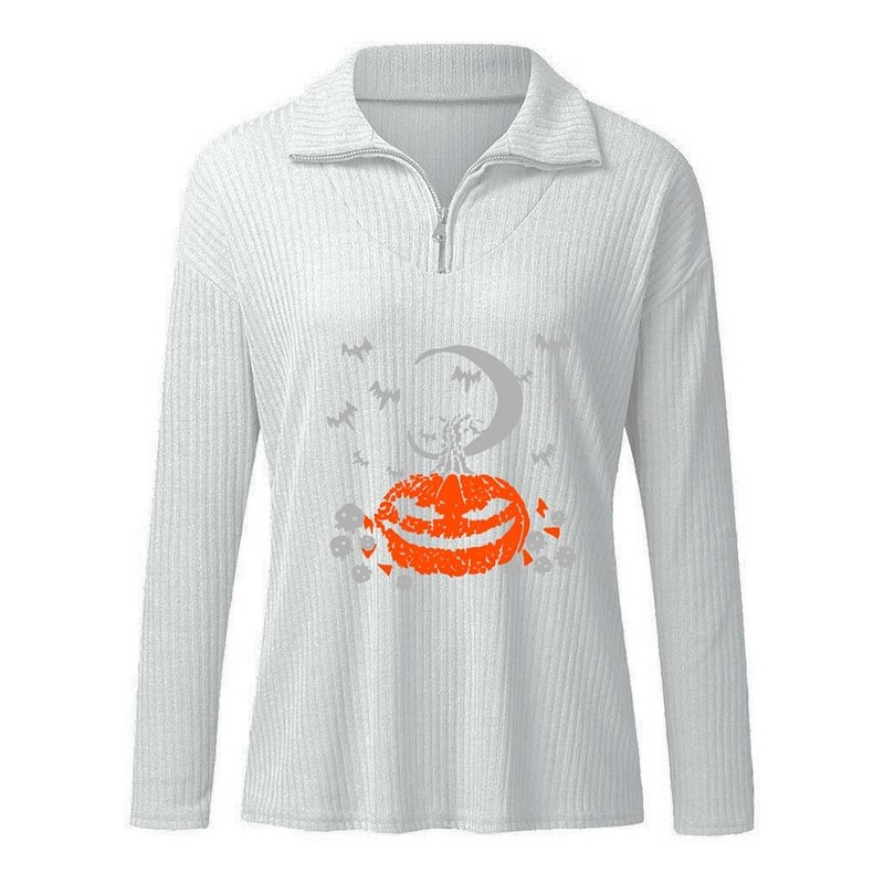 Fasching TShirt Damen Pullover Langarm Kostüm Reißverschluss Übergröße