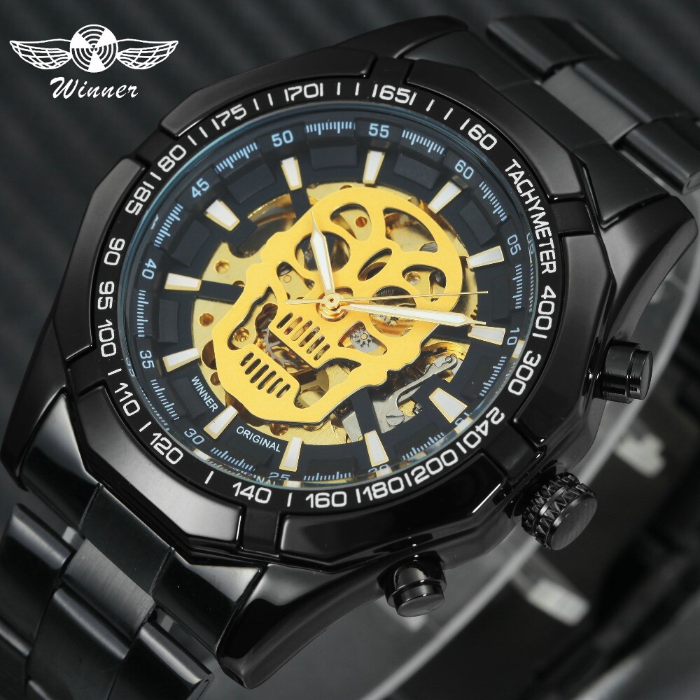 Herren Uhren Automatikuhr Mechanische Skelett Zifferblatt Männe Armbanduhr M Box