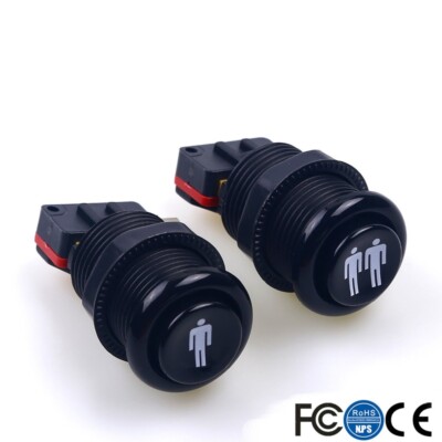 Arcade Game HAPP 1P/2P Player 1/2 Start Push Button For Jamma Mame DIY black