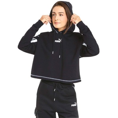 

Puma Power Pullover Hoodie Женская черная повседневная спортивная верхняя одежда 846886-01, Черный, Puma Power Pullover Hoodie