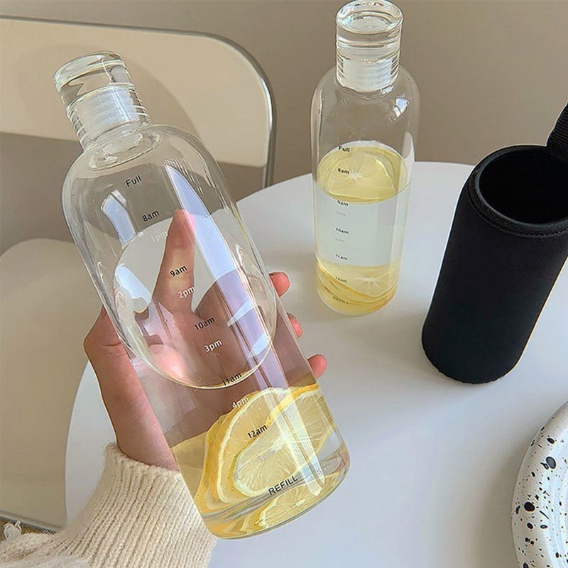 Portable Sport Transparent Milk Juice Travel Drinking Bottle Cup Large Capacity