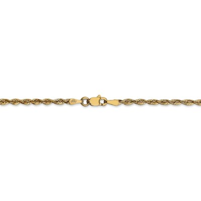 Pre-owned Superdealsforeverything Real 14kt 2.5mm Diamond Cut Extra-light Rope Chain; 20 Inch In Yellow