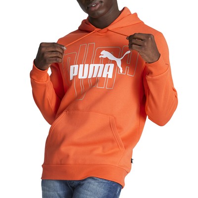 Толстовка с логотипом Puma Graphics № 1 в полный рост, мужская оранжевая повседневная верхняя одежда 67806760