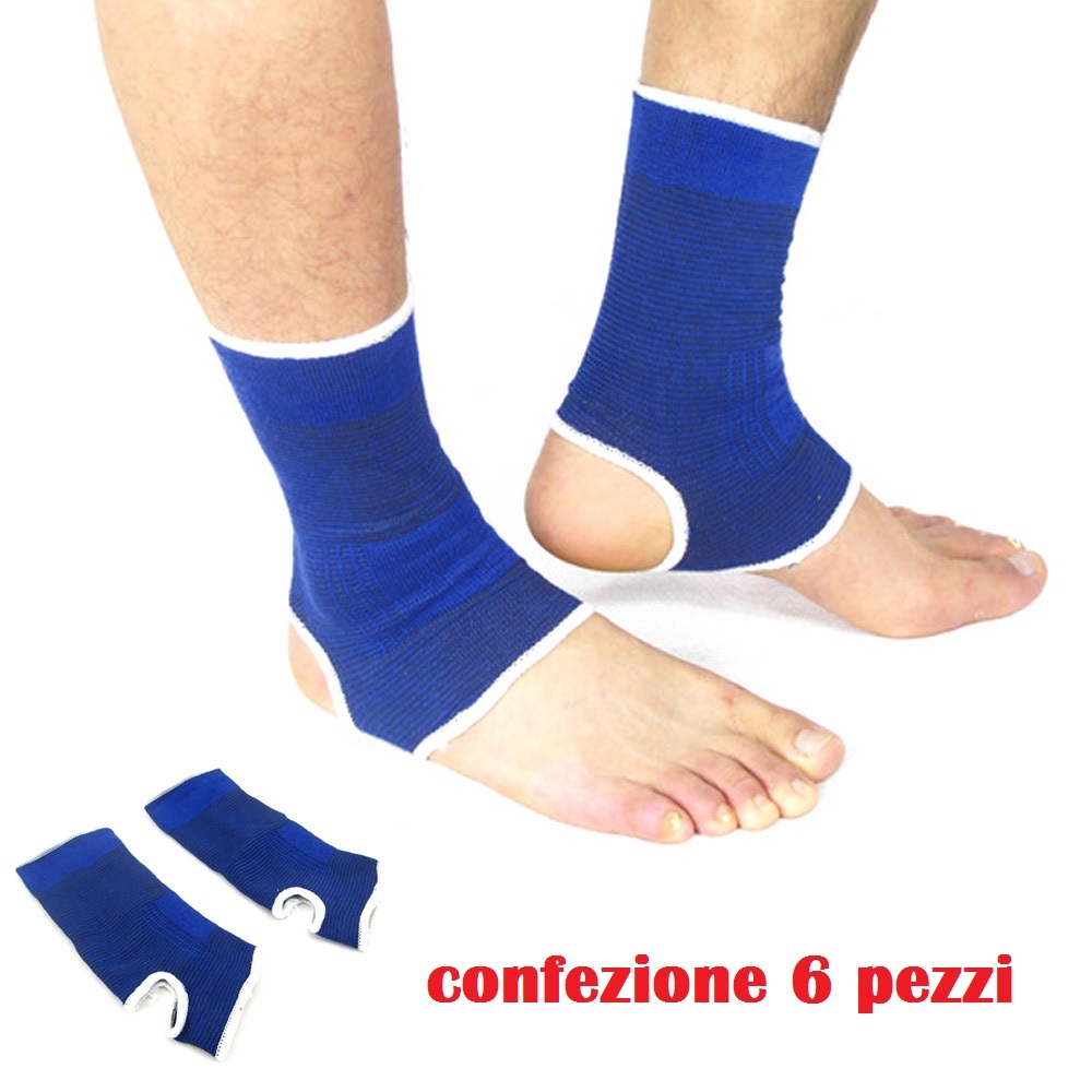 Set 6 Pezzi Fascia Elastica Ortopedica Caviglia Piede Sport Tutore Tendinite moc