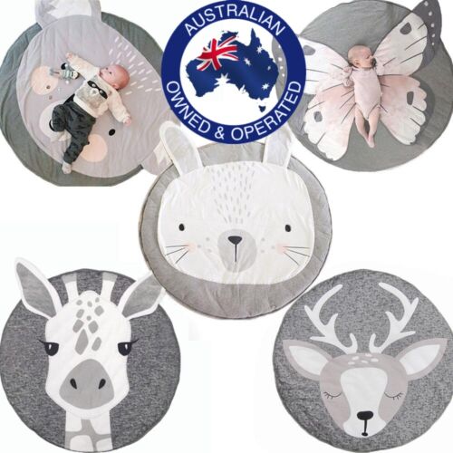 Baby Kids Infant Soft Cotton Round Animal Sleeping Playmat Crawling Room Rugs