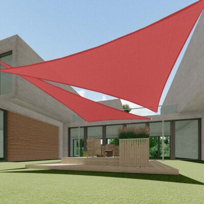 Red Outdoor Triangle Sun Shade Sail Canopy Shelter Cover Patio Awning Garden
